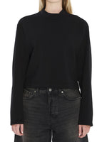 Black Solid Mock Collar Sweatshirt 1