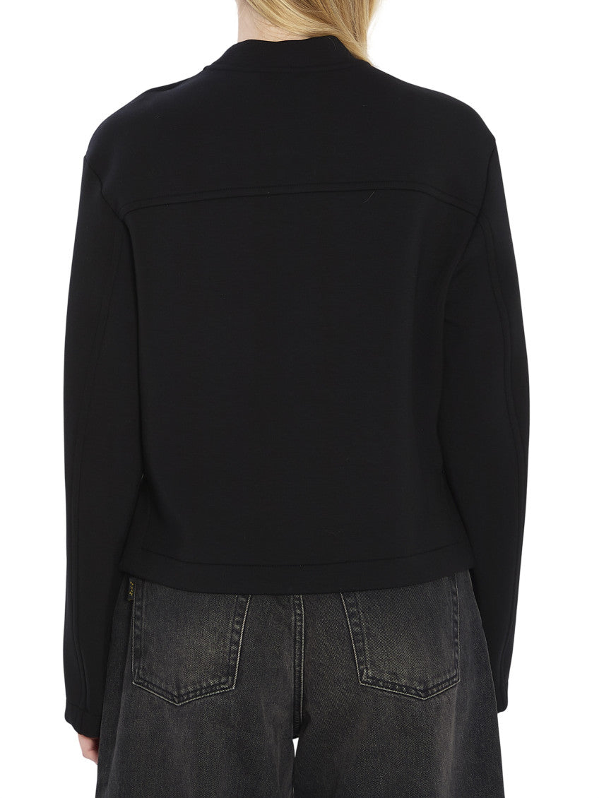Black Solid Mock Collar Sweatshirt 2