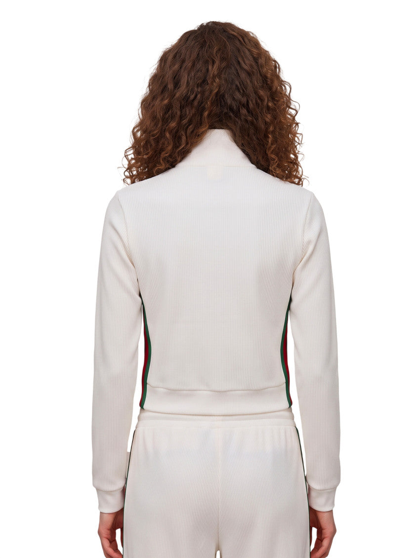 White Mock Collar Sweatshirt 2