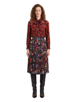 Multicolor Floral Calf Length Skirt 1