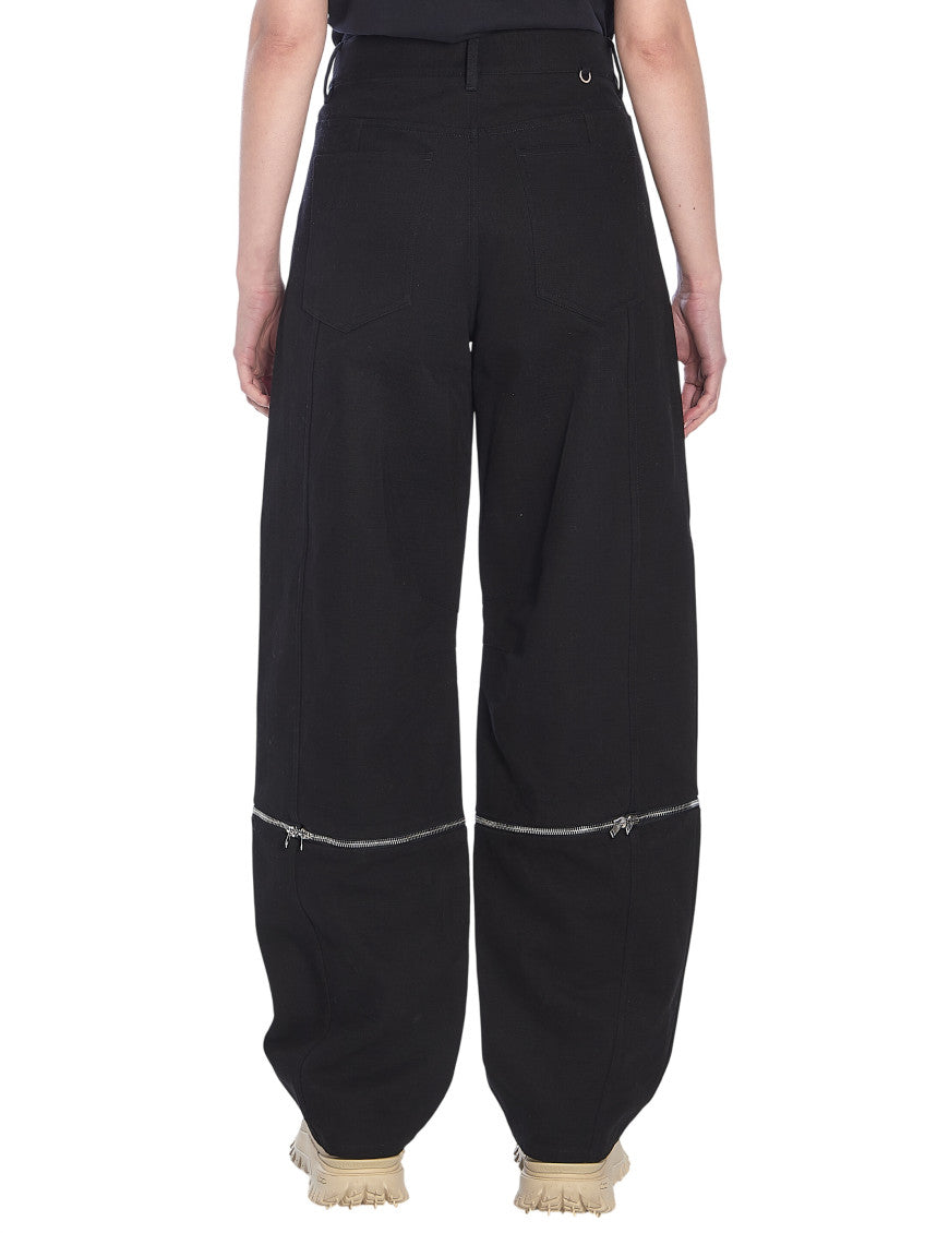 Black Loose Flat Front Pants 2
