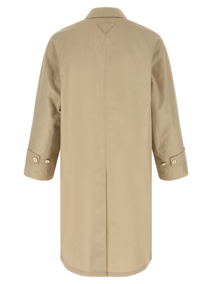 Beige Straight Trench Coat 2