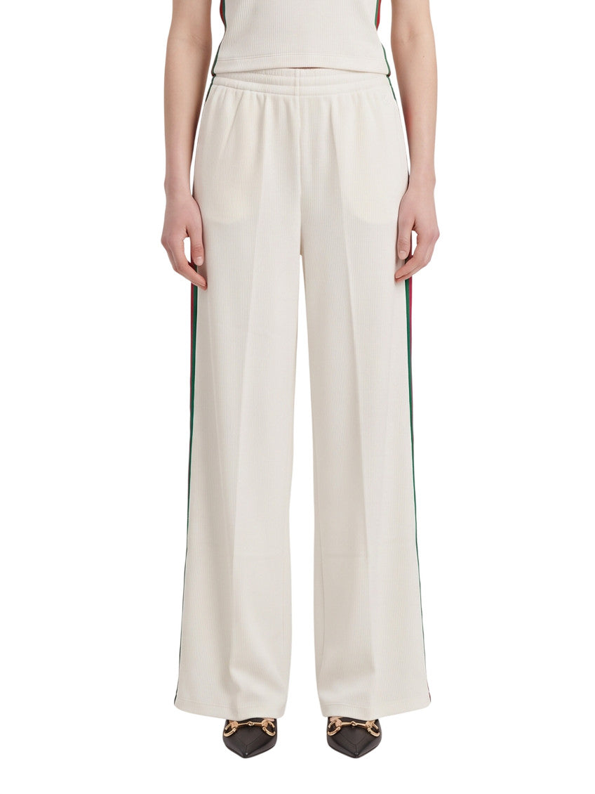 White Relaxed Elasticated Pants 1