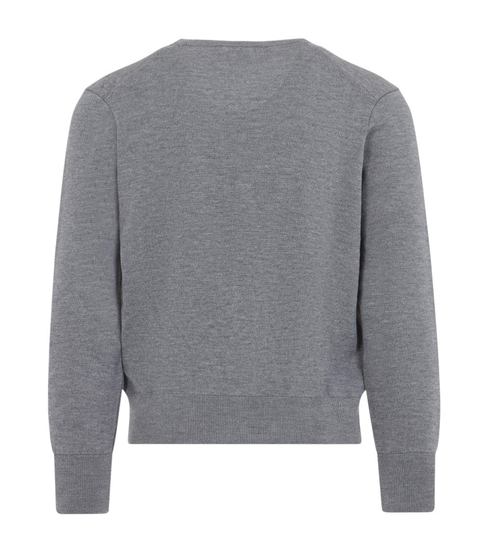 Heather Grey V Neck Cardigan 2