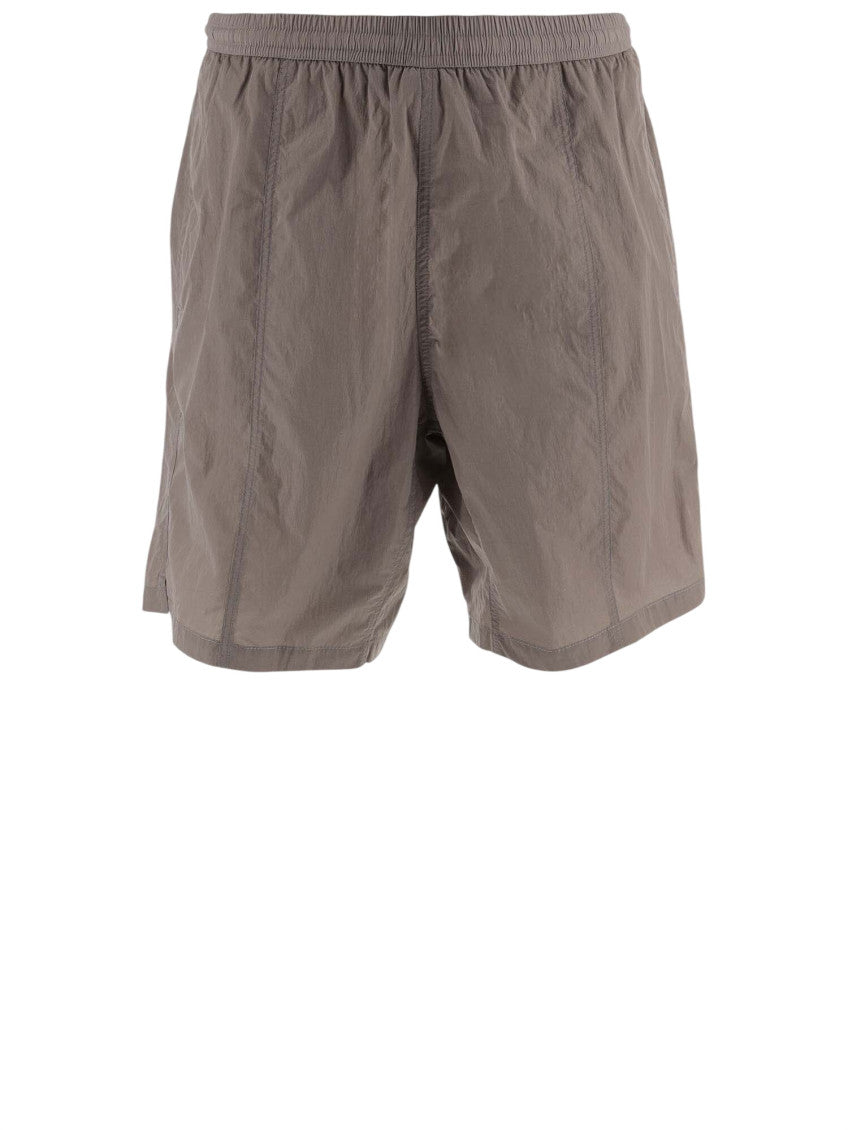 Brown Solid Swim Shorts 1
