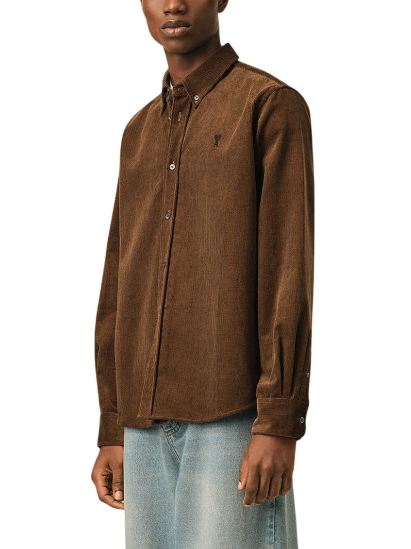 Brown Corduroy Logo Shirt 2
