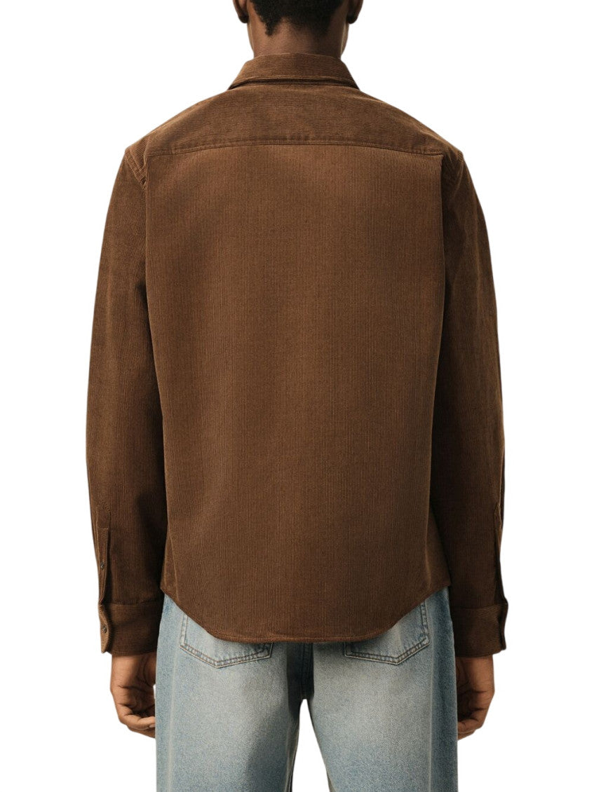 Brown Corduroy Logo Shirt 4
