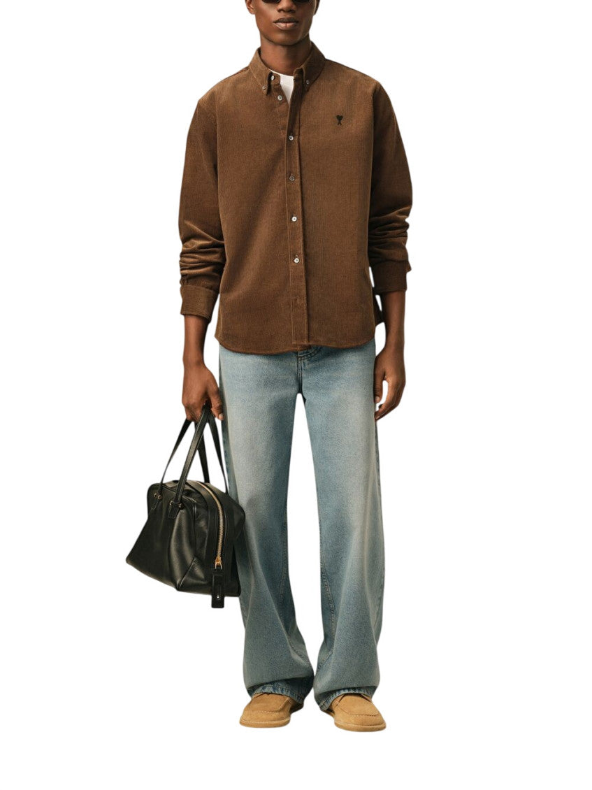 Brown Corduroy Logo Shirt 5