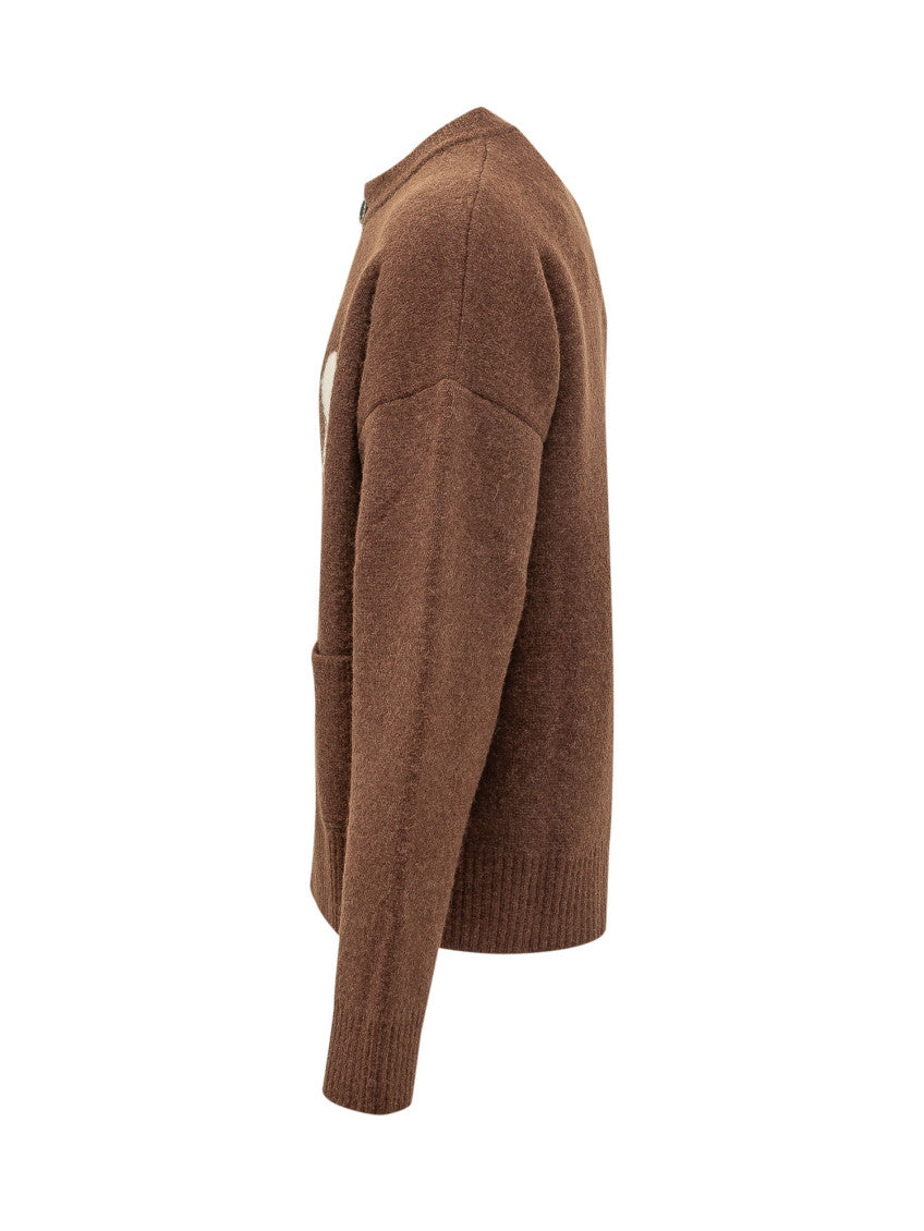 Brown Mock Collar Cardigan 3