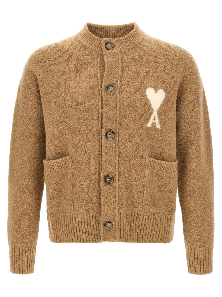 Brown Mock Collar Cardigan 1