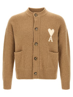 Brown Mock Collar Cardigan 1