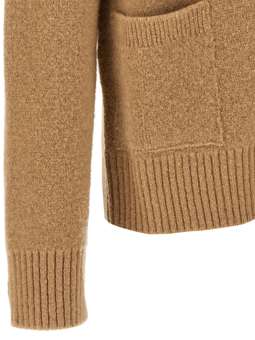 Brown Mock Collar Cardigan 4