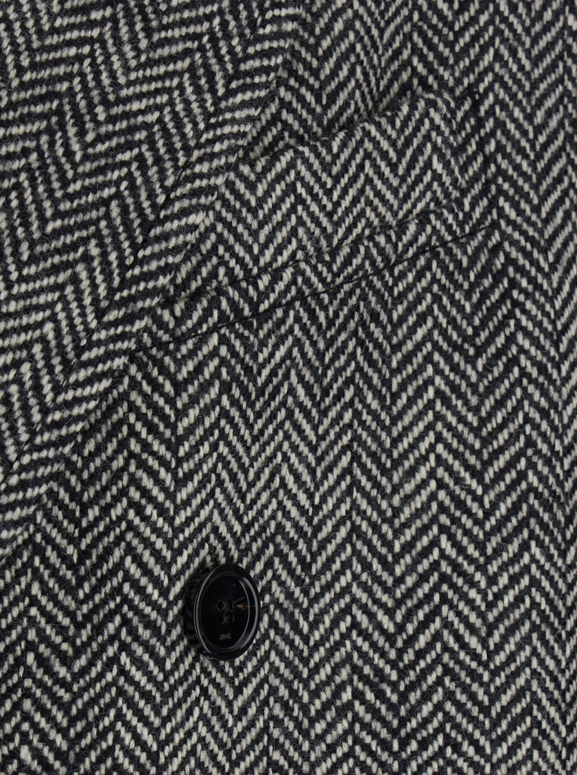 Grey Peaked Lapel Coat 3
