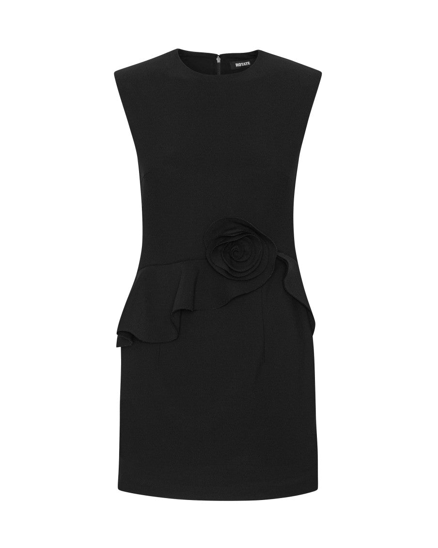 Black Round Neck Mini Dress 2