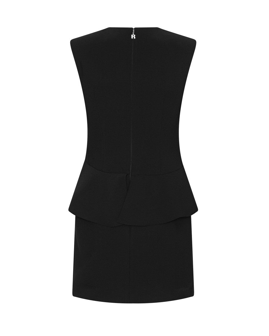Black Round Neck Mini Dress 3