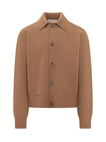 Brown Shirt Collar Cardigan 1