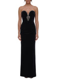 Black Sweet Heart Neck Maxi Dress 1