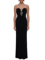 Black Sweet Heart Neck Maxi Dress 1