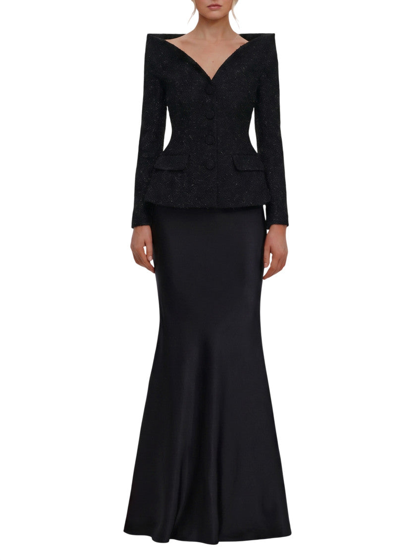 Black V Neck Maxi Dress 1