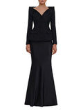Black V Neck Maxi Dress 1