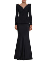 Black V Neck Maxi Dress 1