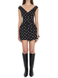 Black V Neck Mini Dress 1