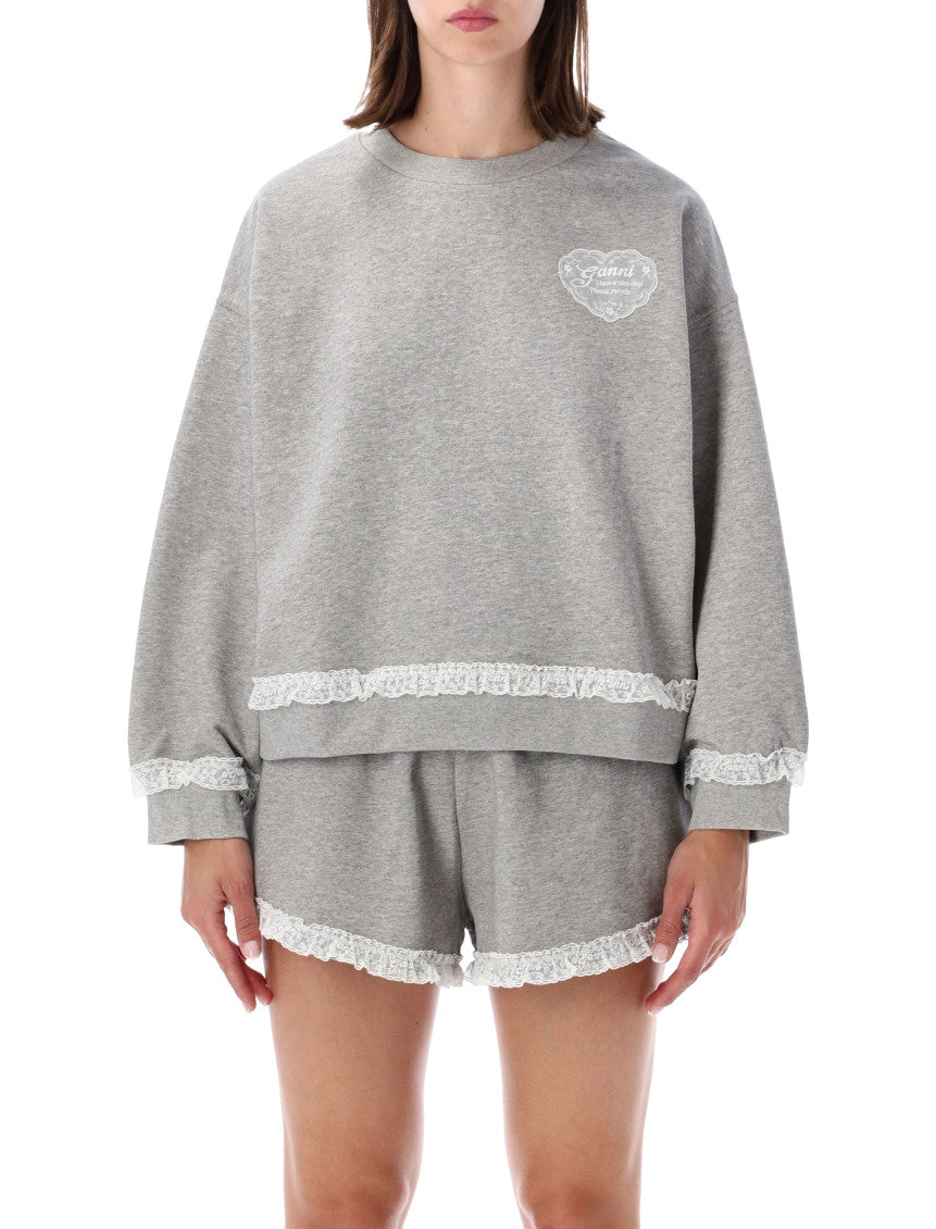 Grey Logo Crew Neck Sweatshirt 1