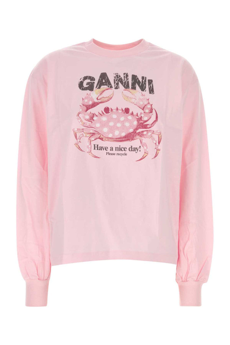 Pink Graphic Round Neck Sweatshirt 1