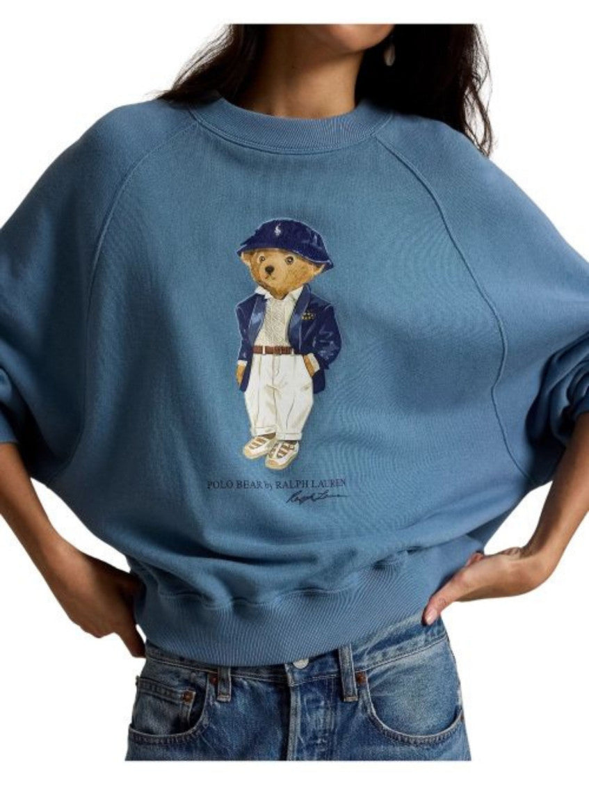 Blue Graphic Crew Neck Sweatshirt 2