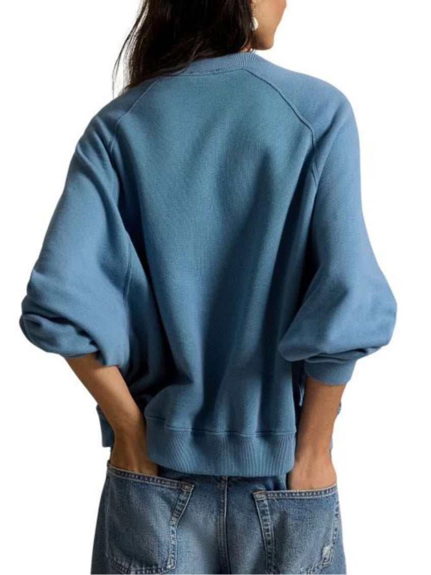 Blue Graphic Crew Neck Sweatshirt 3