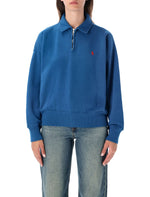 Blue Logo Shirt Collar Sweatshirt 1