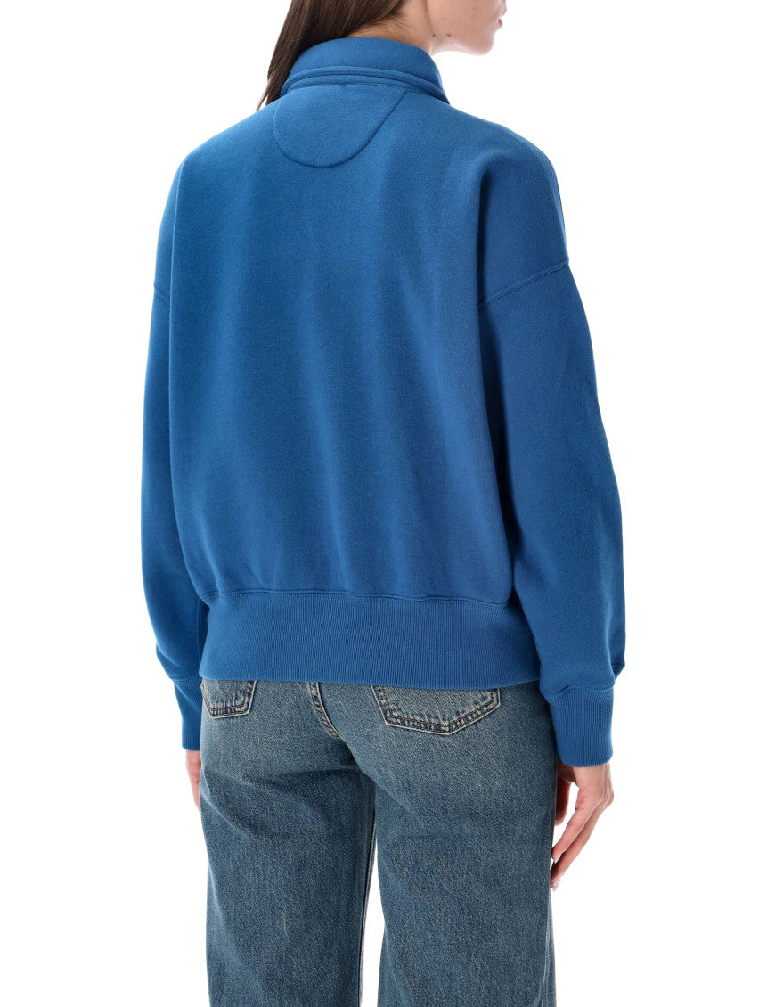 Blue Logo Shirt Collar Sweatshirt 2