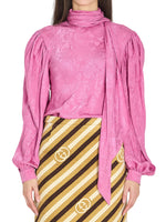 Pink Floral Mock Collar Top 1