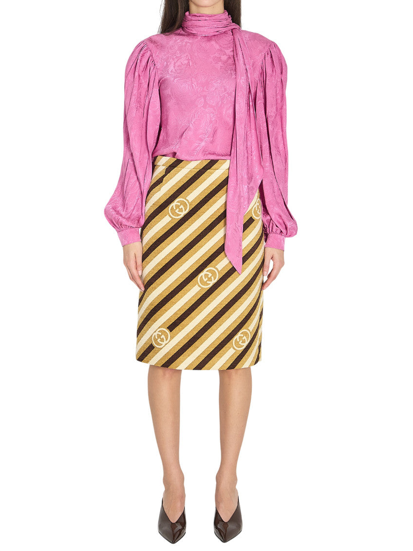 Pink Floral Mock Collar Top 3