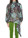 Multicolor Floral Band Collar Top 1