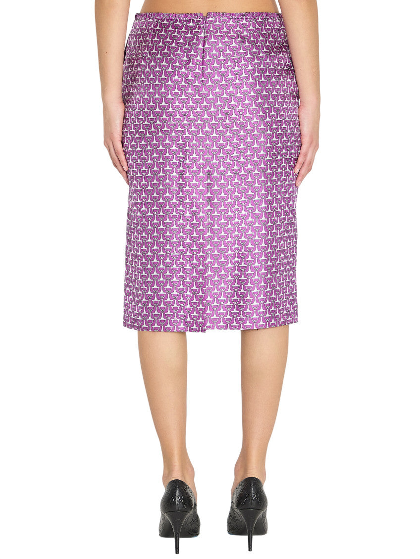 Purple Printed Knee Length Skirt 2