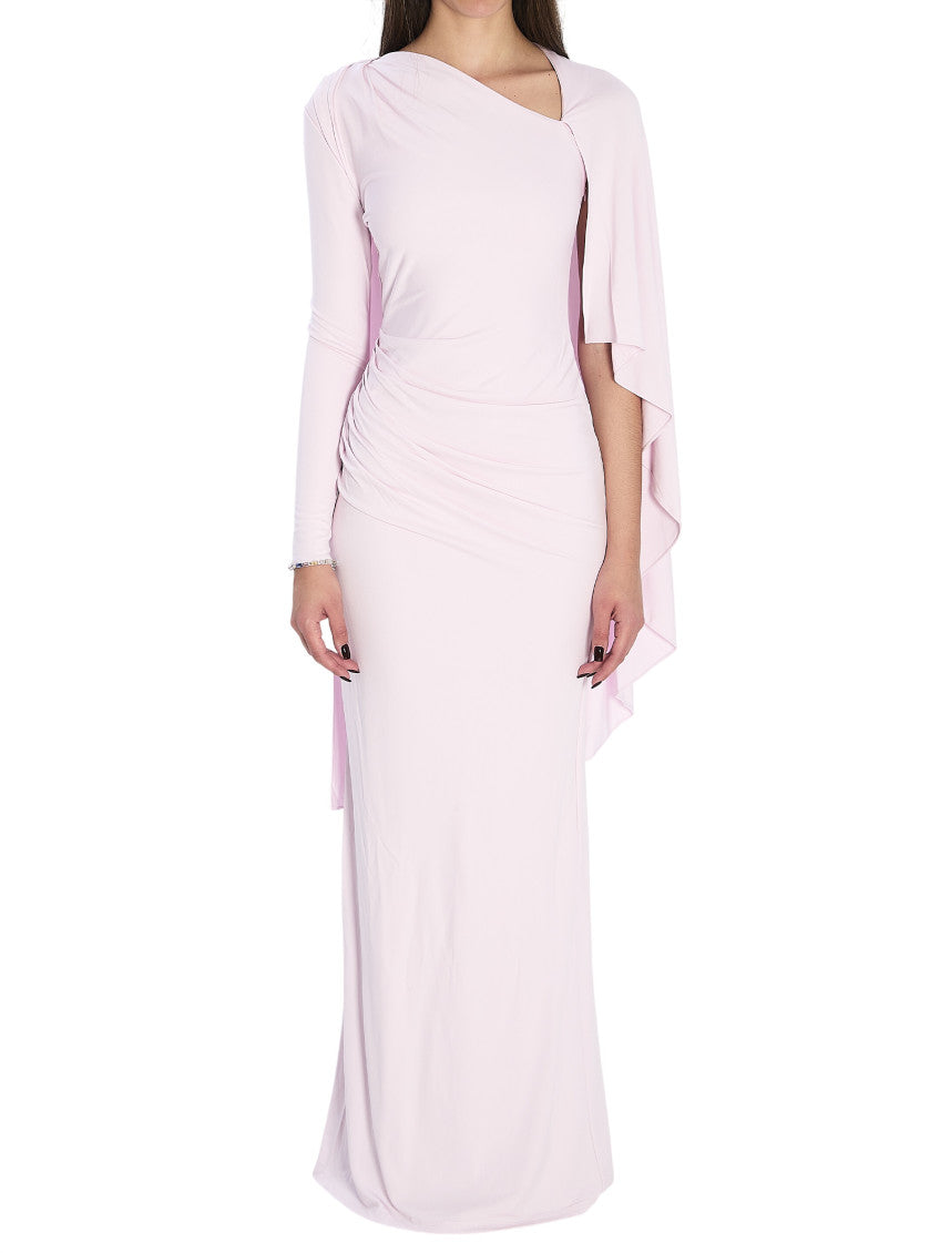 Pink Solid Full Length Dress 1