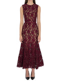 Maroon Crew Neck Midi Dress 1