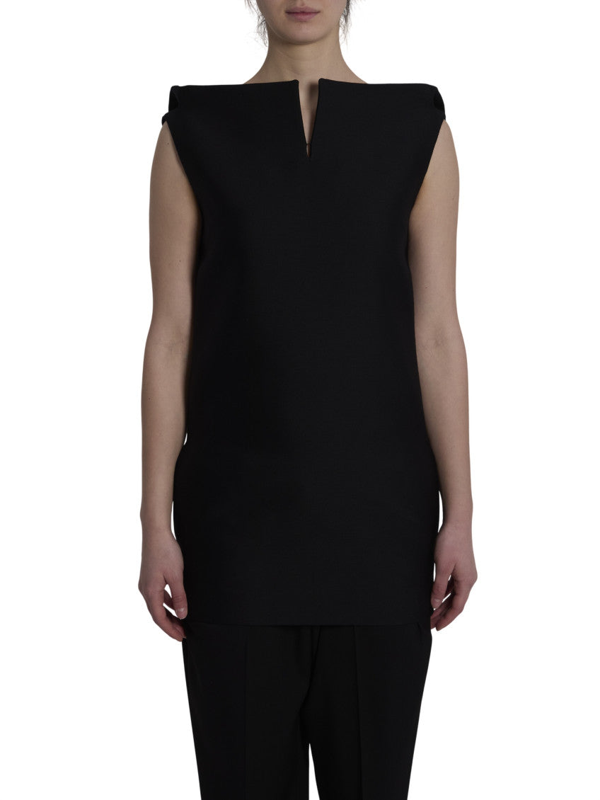 Black V Neck Mini Dress 1