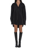Black Shirt Collar Mini Dress 1