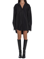 Black Shirt Collar Mini Dress 1