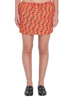 Orange Printed Above Knee Skirt 1