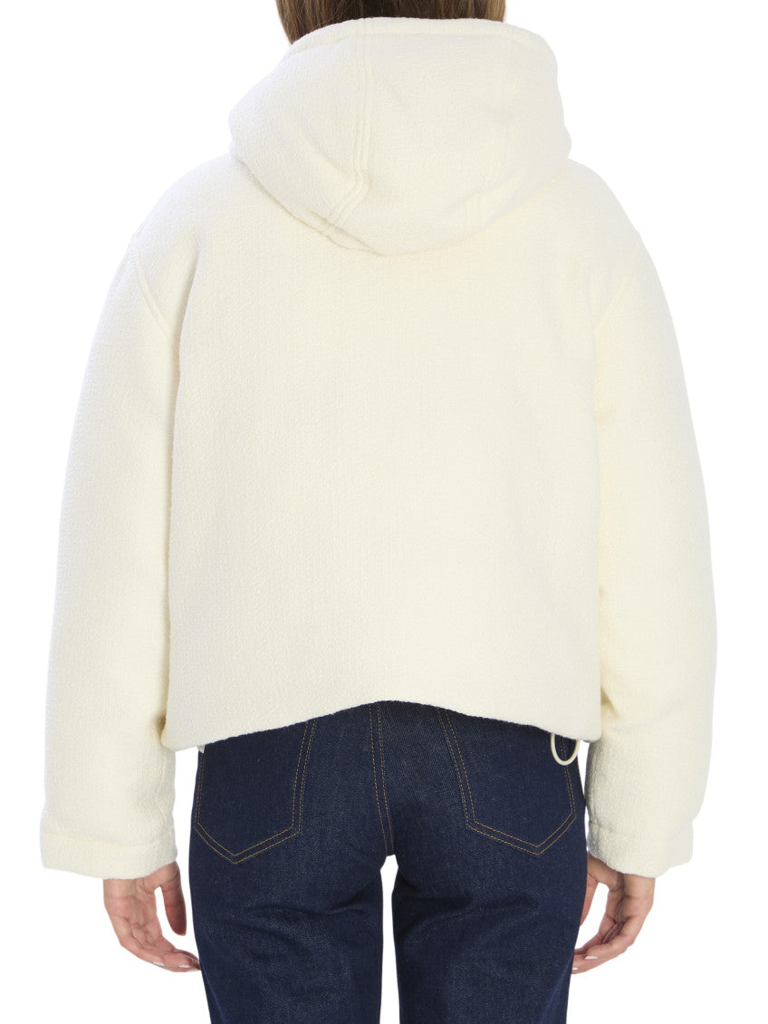 White Solid Hood Jacket 2