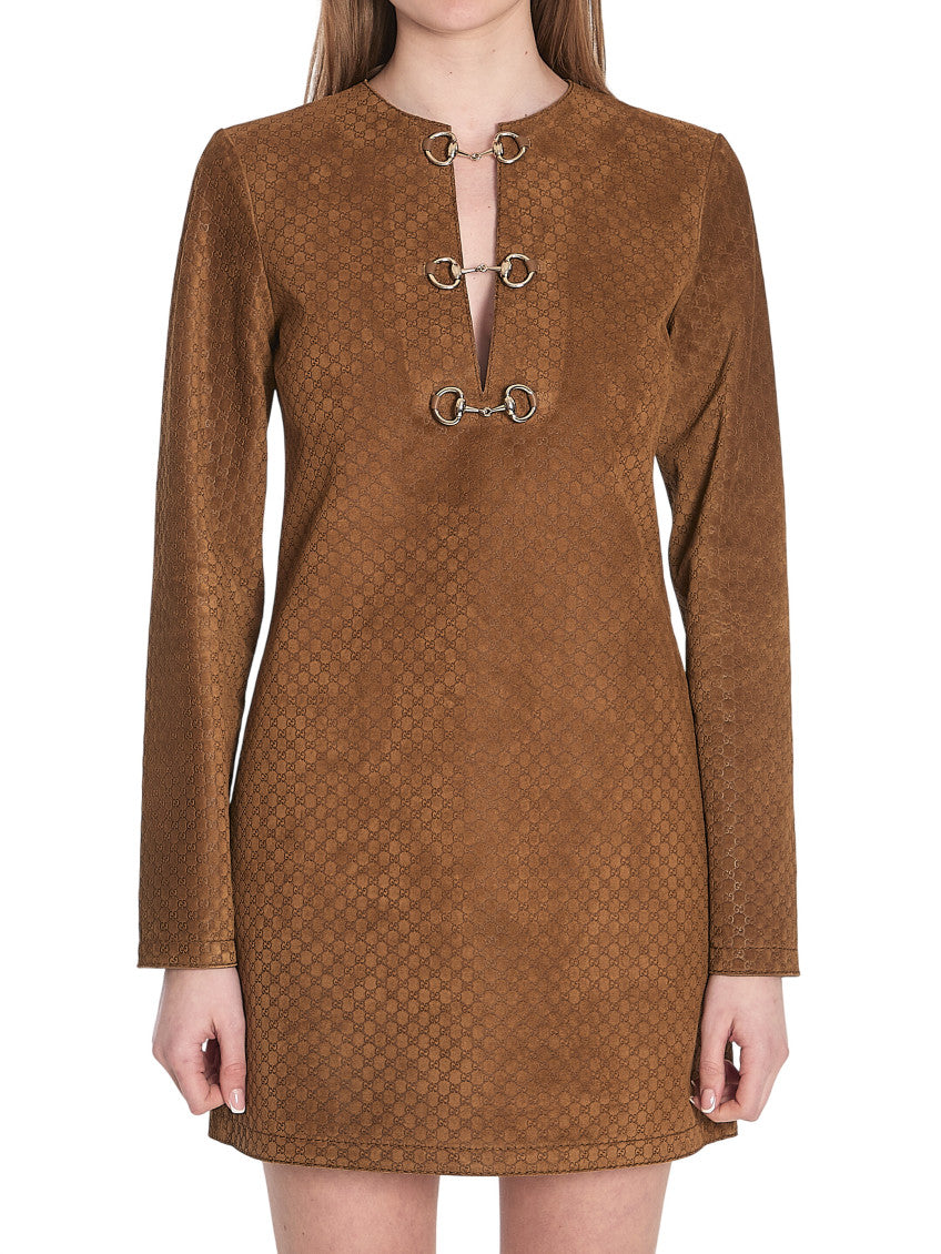 Brown Logo Crew Neck Mini Dress 1