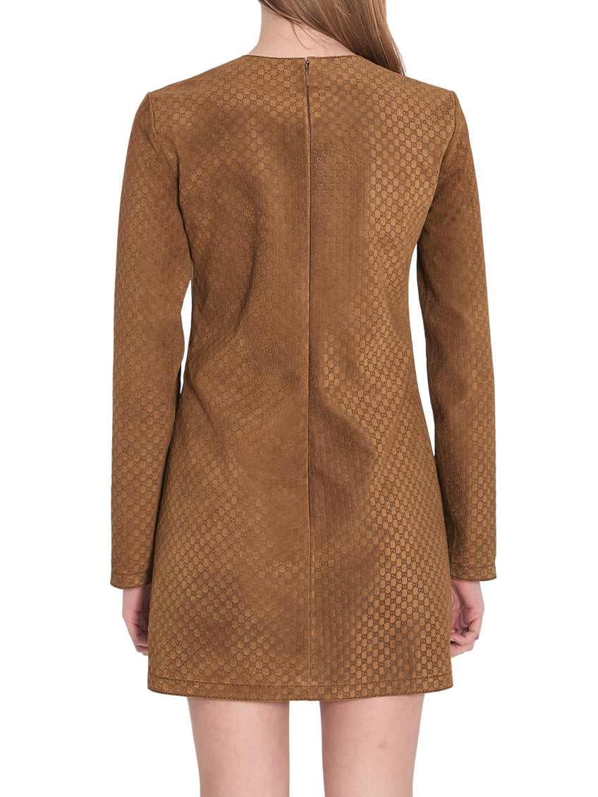 Brown Logo Crew Neck Mini Dress 2