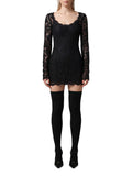 Black Scoop Neck Mini Dress 1