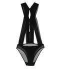 Black Solid V Neck Top 1