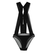 Black Solid V Neck Top 1