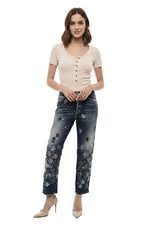 Blue Slim Mid Rise Jeans 1