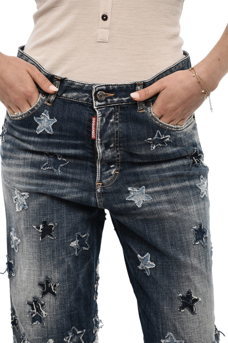 Blue Slim Mid Rise Jeans 3